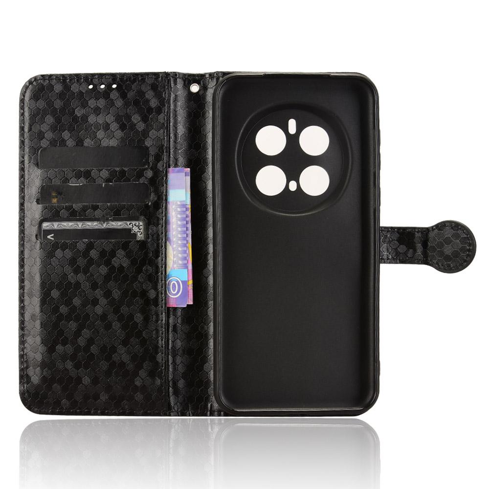 

For Honor Magic7 Pro 5G Wallet Case Dot Pattern Imprint PU Leather Phone Cover Silver