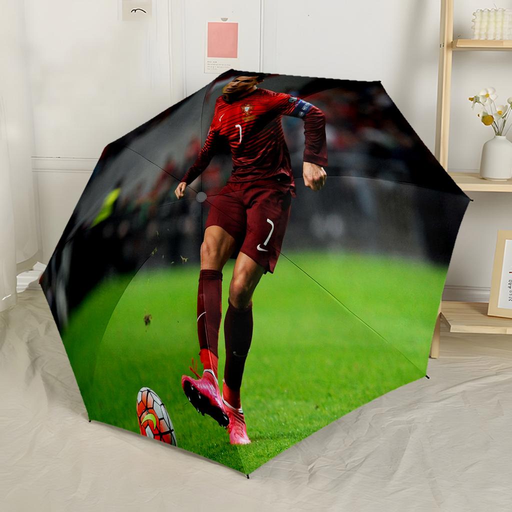 Golden Soccer Legend Automatic Umbrella Retractable Design with 8-Rib Durability Sturdy Construction Travel Essential Stylish Accessory