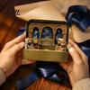 Religious Home Decoration Hanukkah Miniature Diorama Scene Box, 3D Printed Pocket Figurine Set with Decorations Storage Case, Menorah Micro
