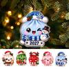 Holiday Gift for Kids 2027 Christmas Bun Ornament, 2D Flat Acrylic Steamed Pendant Small Tags with Hanging String Tree Door Bag, Atmosphere Decoration