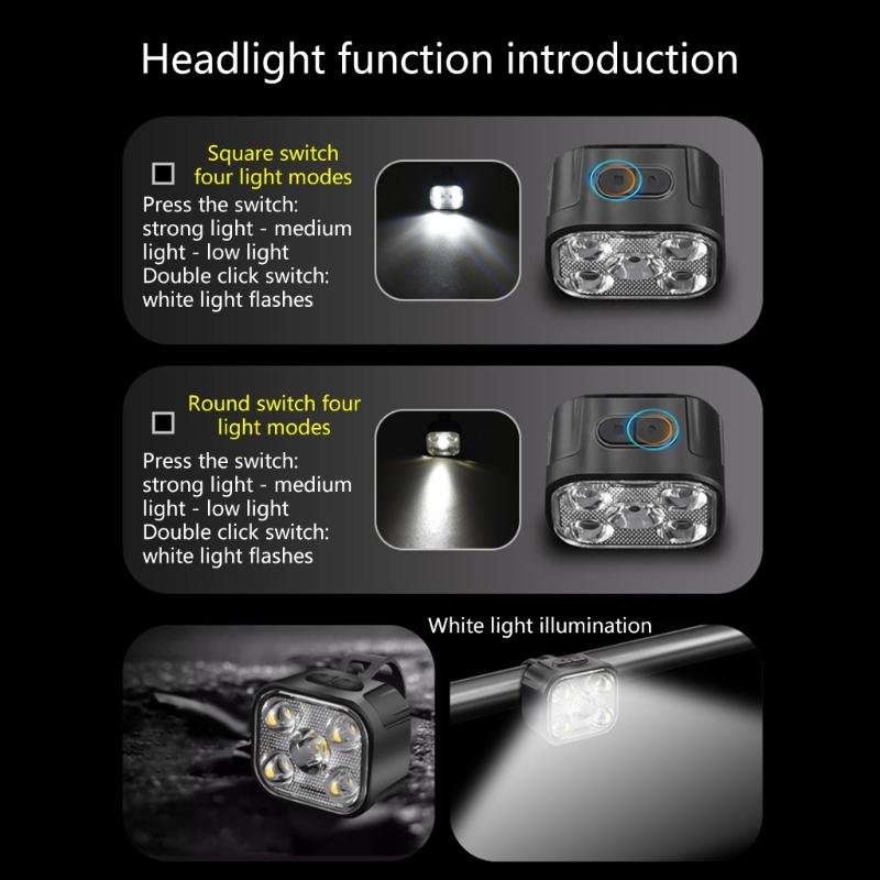 1Set Light Flashlights Bike Headlights Lamp Bicycles Part Smarted Bicycles Light for Outdoor Use