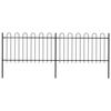 VidaXL Garden Fence with Steel Arch 359 X 100 Cm Black 277657