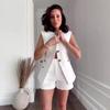 2024 Women's Solid Color Sleeveless Vest & Casual Shorts Set