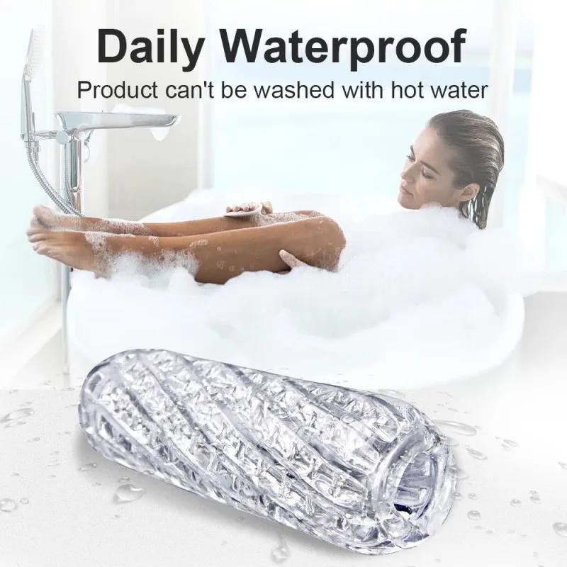 Male Masturbator Cup Soft Pussy Sex Toy Transparent Vagina Adult Endurance Exercise Adult supplies Vacuum Pocket Cup for Men