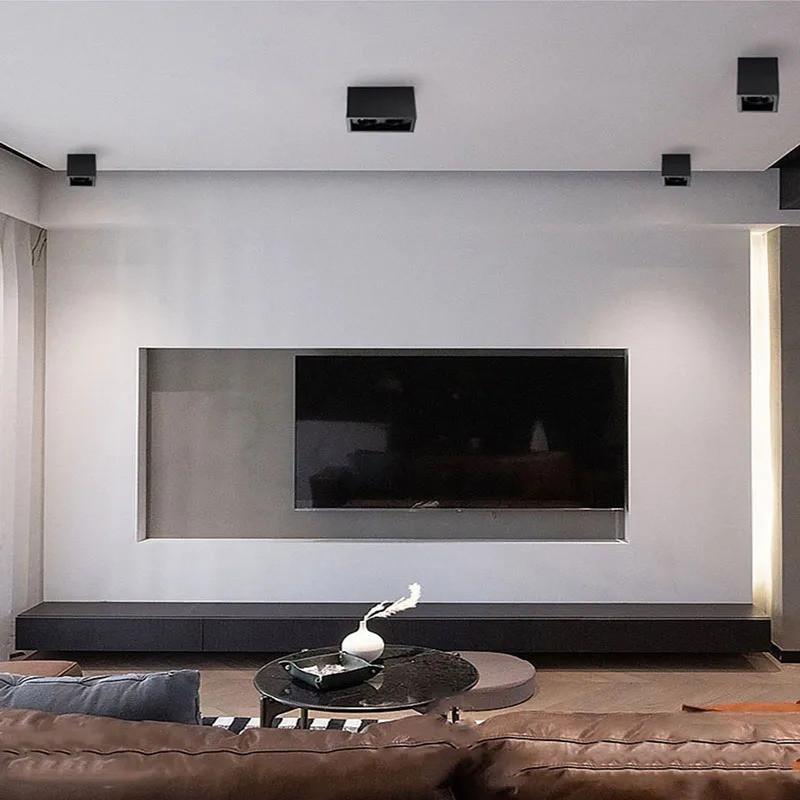 Square White Black LED COB Ceiling Lamp Indoor Lighting Surface Mounted Downlight Household 12W/18W LED Spot Light