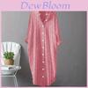Cotton Striped Shirt Dress With Pockets For Casual Fall Women