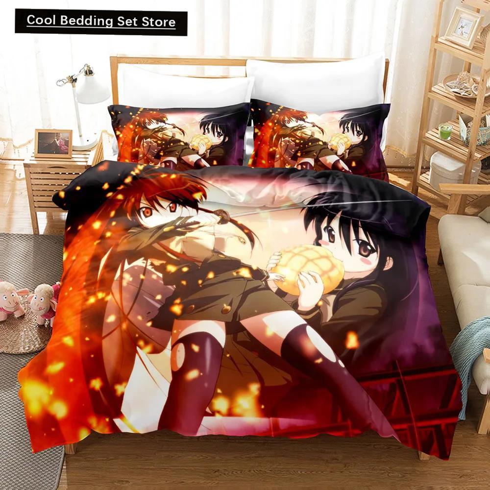 Kawaii Flicka Tecknad Shakugan No Shana Sängkläder Set Anime Sänglinne Täcke Påslakan Set Heminredning Enkel Queen King Size Gåva