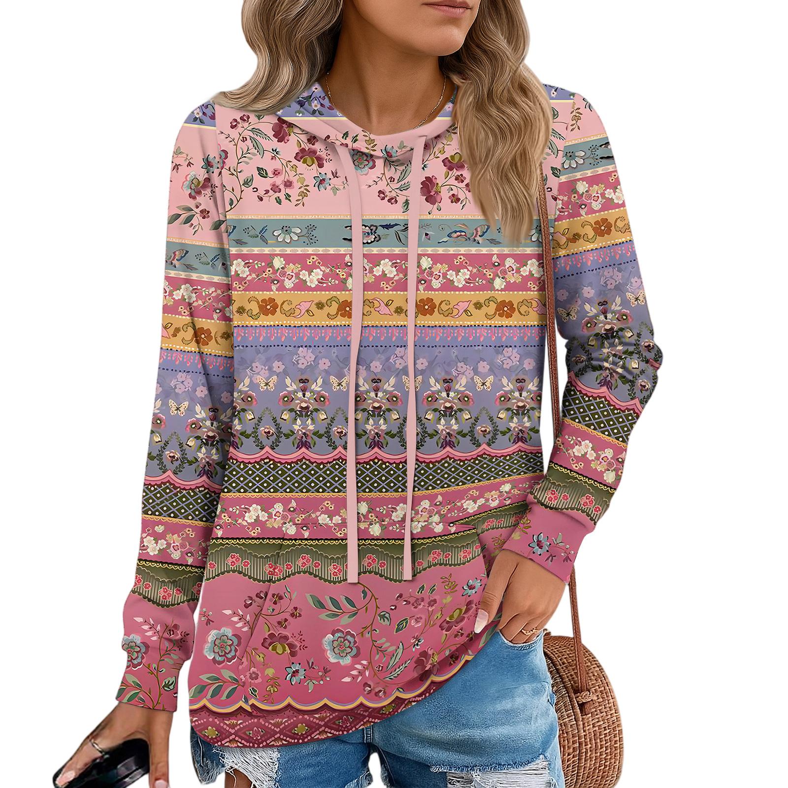 

Womens Pullover Hoodies Teen Girls Fashion Hooded Sweatshirt Womans Fall Tunic Top M