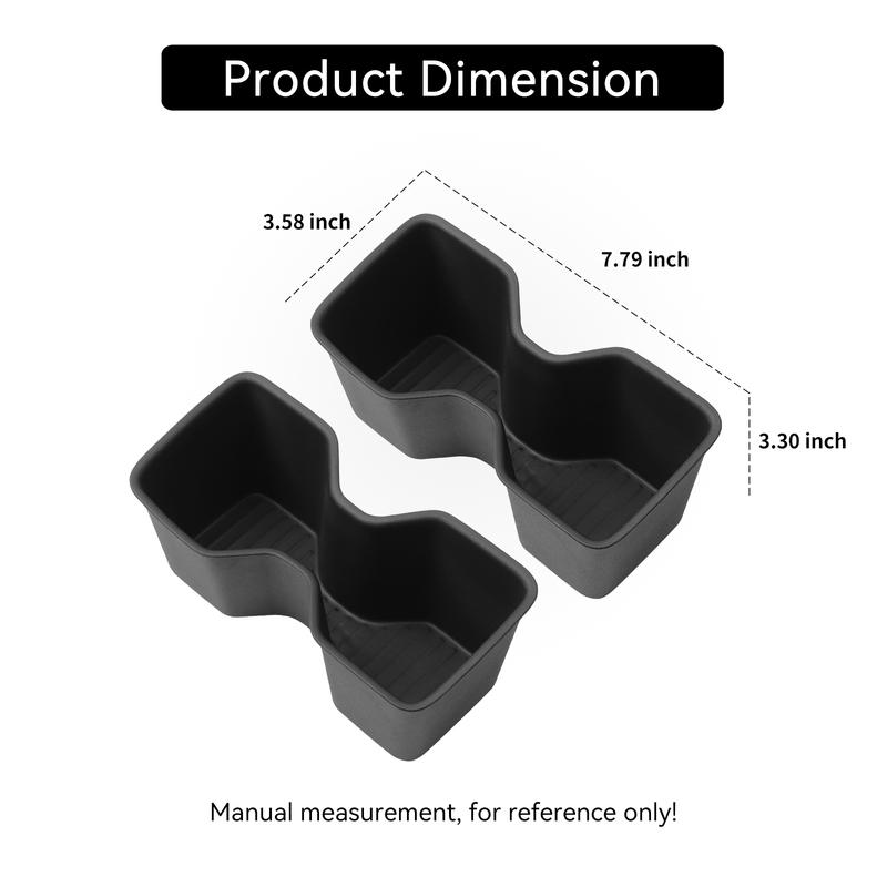 For Hyundai Santa Fe 6/7 Seats 2024-2026 (3 Row Only) Door Side Cup Holder Insert Cup Box Shock-Absorbing Storage TPE Tidying
