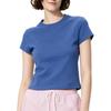 Slim Fit Solid Color Round Neck Short Sleeve T-Shirt Women Tops 483455-66