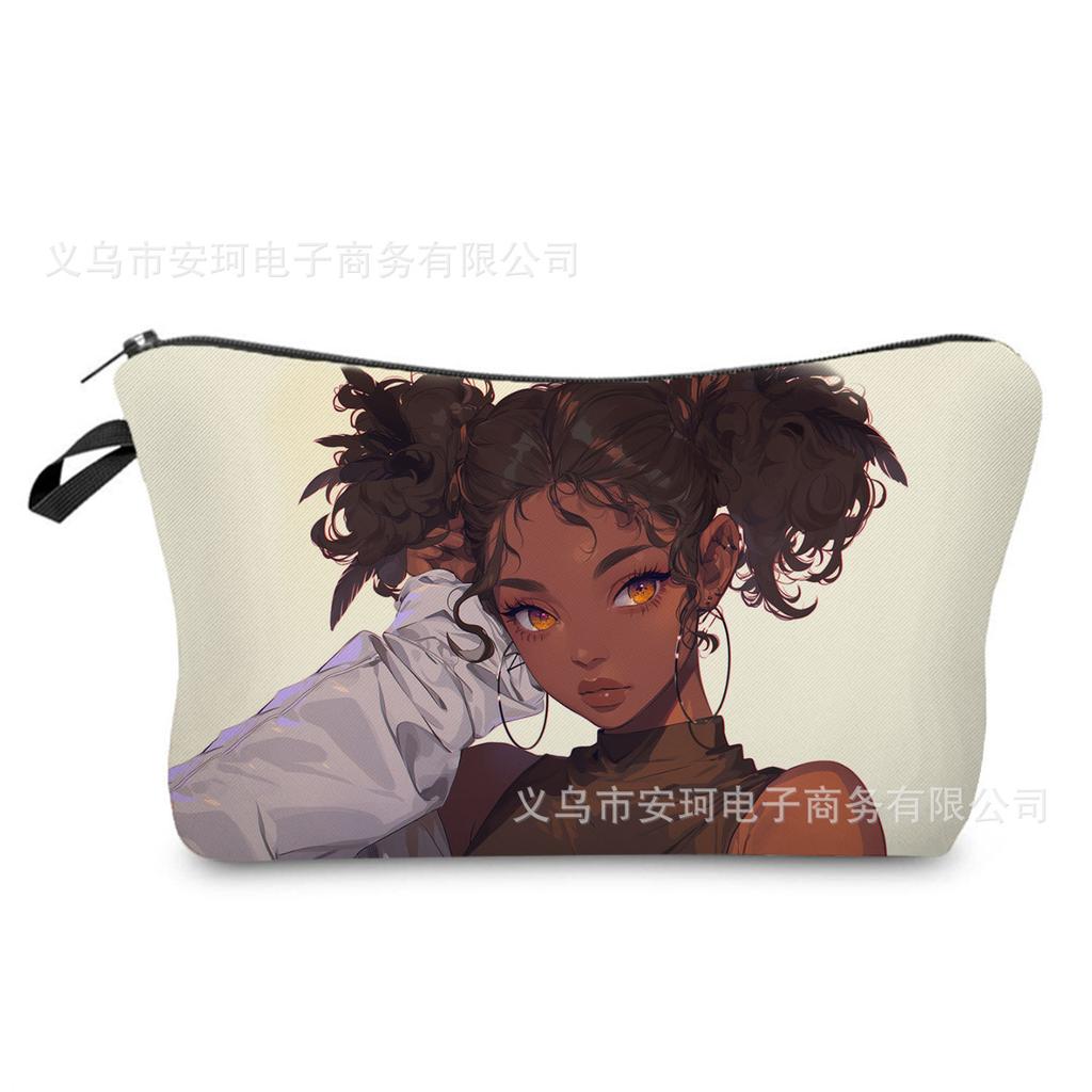Women Girl Print Cosmetic Bag Toiletries Organize Travel Storage Case 6438