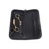 Hair Cutting Scissors Stainless Steel Manual Flat Teeth Scissors Set for Barber Salon Home Black Gold