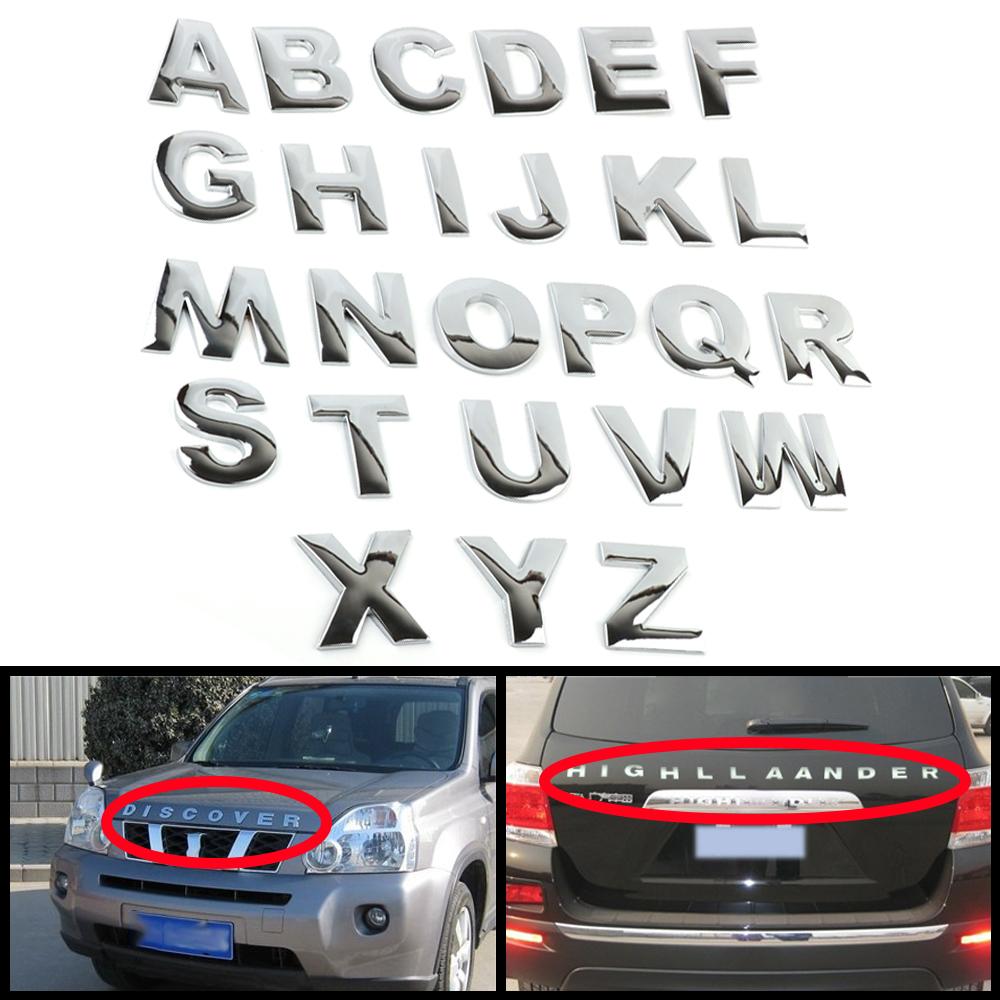 

45mm 3D Metal DIY Letters Alphabet Emblem Chrome And Black Car Sticker Digital Badge Logo Accessories Motorcycle . чёрный