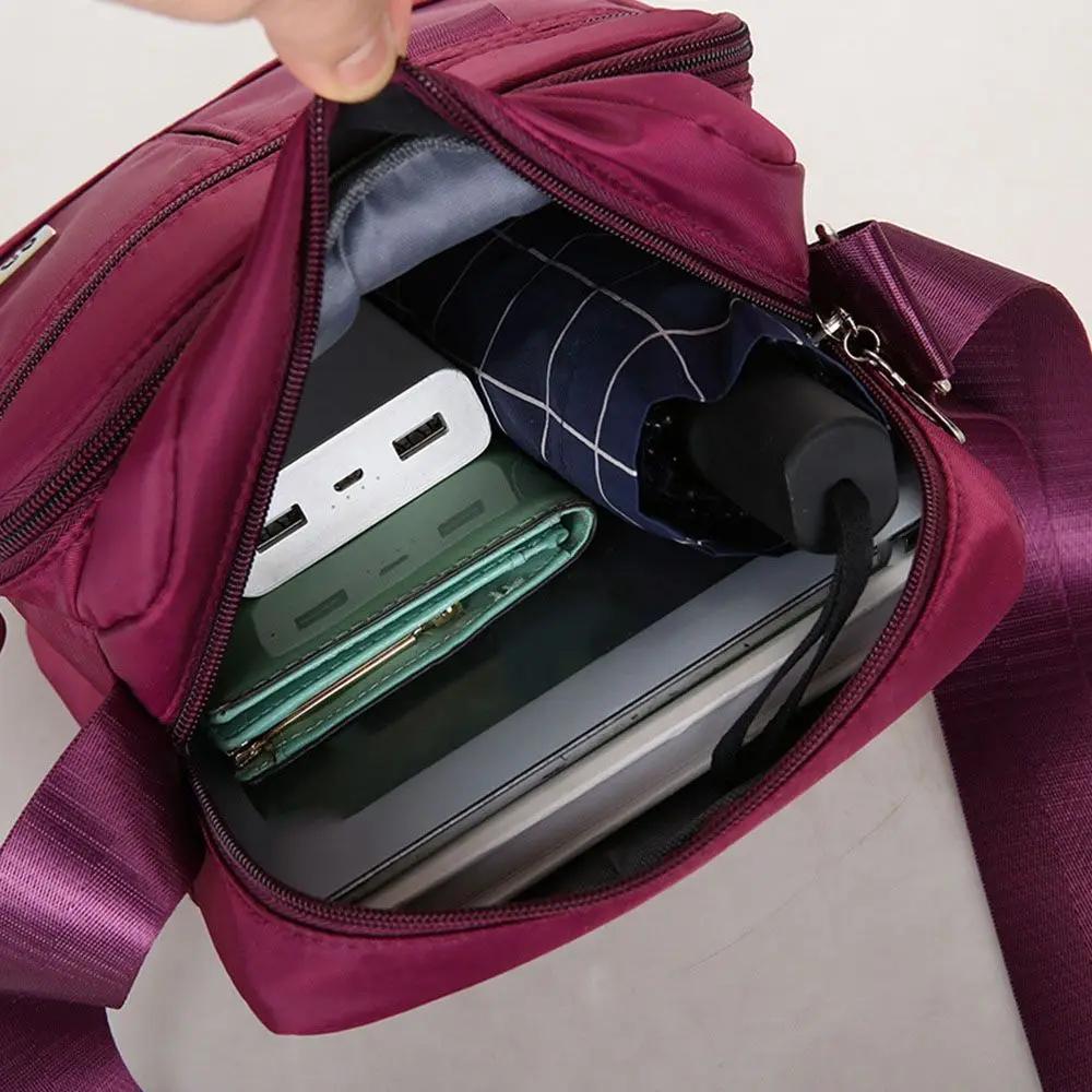 Mehrere Taschen Hohe Kapazität Damen Nylon Umhängetasche Cross Body Schultertasche Messenger Tasche Oxford Klappe Handtaschen
