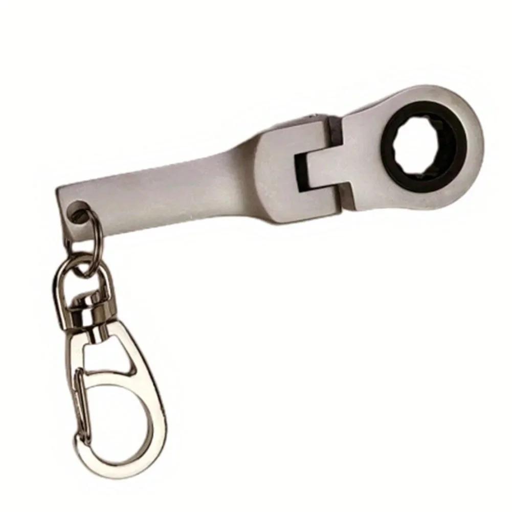 10mm Ratchet Spanner Portable Wrench Metal Racing Keychain Key Chain Ring Keyring Adjustable Wrench Tools Tool