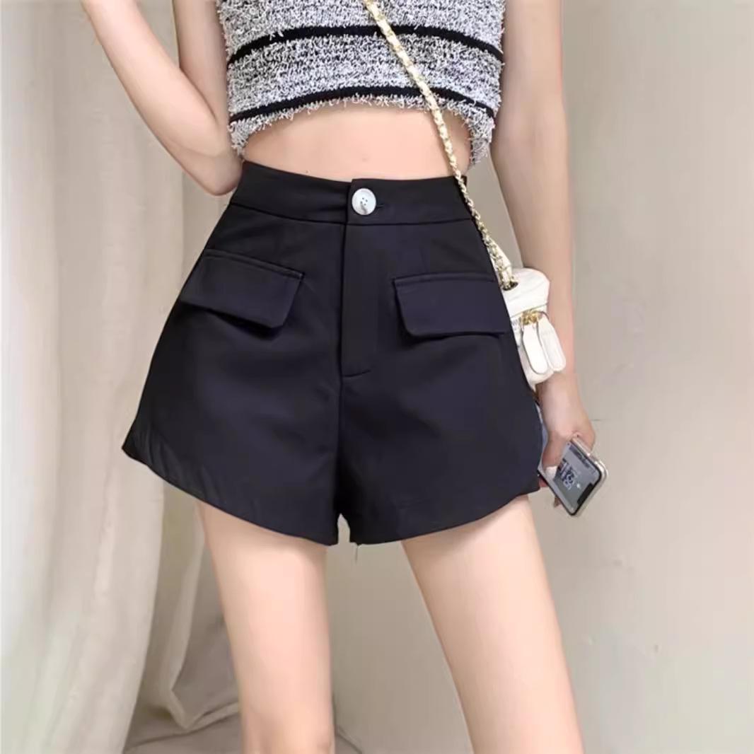 

2024 Women s High-Waist A-Line Casual Shorts with Pockets XL
