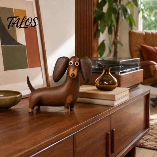 Small Dog Sculptures for Home Retro Dachshund Figurine, Cute Puppy Statue, Minimalist Desktop Ornament, Stable Plastic Animal Statues Decorative