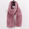 New Women Real Knitted Rex Rabbit Fur Scarf Fashion Luxury Brand Shawl Fur Scarves Solid Color Russian Winter Fur Neckerchief