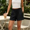 Women Drawstring Waist Casual Shorts with Pockets Relaxed Fit Lightweight Elastic Lounge Shorts for Daily Wear