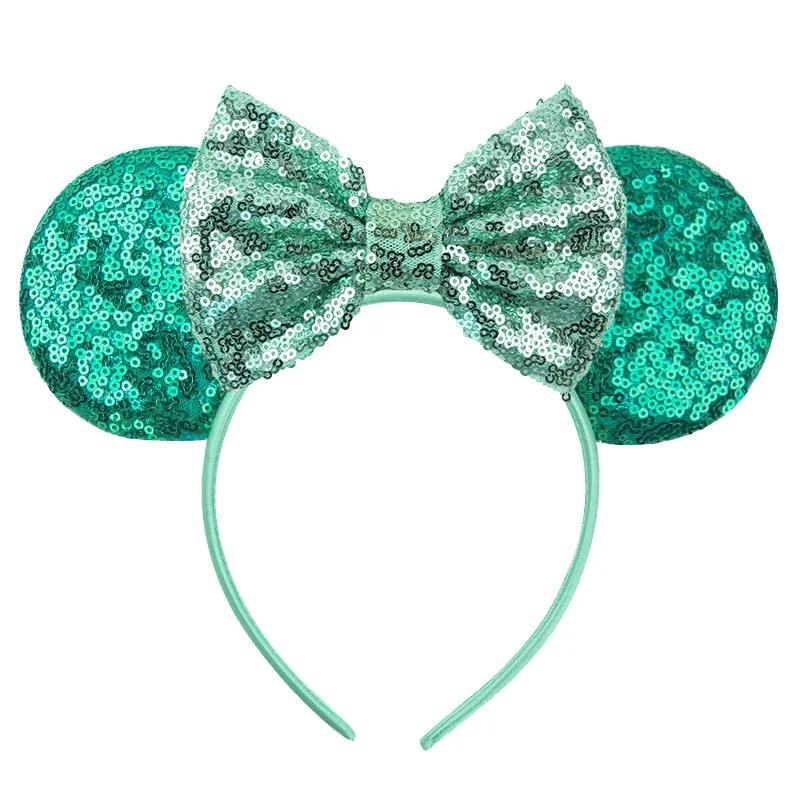 9.5 CM New Cute Glitter Crown Hairband Sequins Bows Mouse Ears Headband Kids Festival Party Cosplay Headband