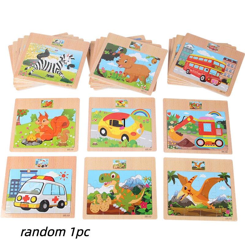 3D игрушки Монтессори Образовательные деревянные игрушки для детей Раннее развитие Мультяшные животные Дорожные головоломки Детская математическая головоломка