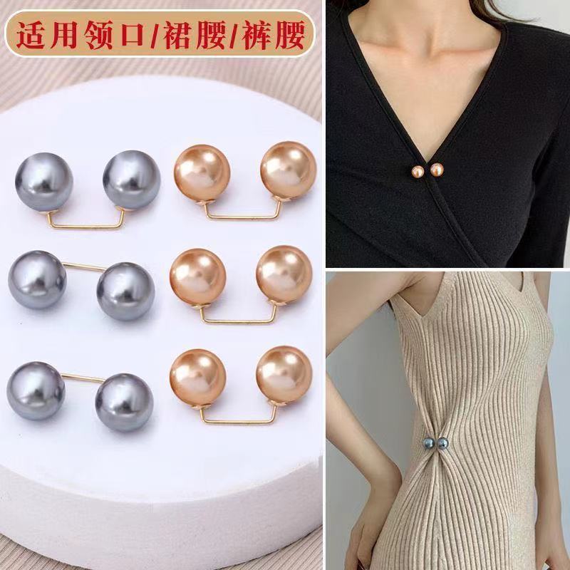 6 Stück Doppelperlen Broschen Pins Anti-Fading Exquisite Elegante Broschen für Damen Pullover Cardigan Clip Mantel Sommerkleid Schmuck