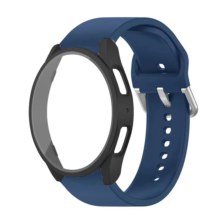 

2 шт. Закаленное стекло+Чехол+Ремешок для Samsung Galaxy Watch 7 6 5 4 40 мм 44 мм ПК Защитная крышка экрана Galaxy Watch 6 7 5 Ремешок Galaxy 5 4 44mm