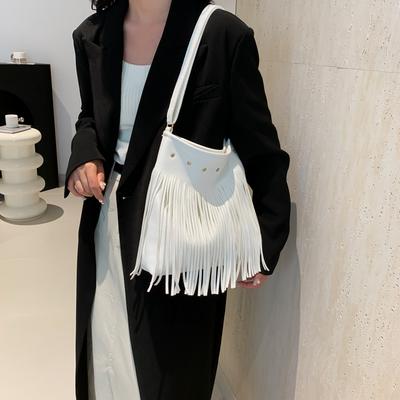 Retro Large Capacity Casual Crossbody Bag Trendy Fashion Shoulder Bag 2025 Autumn New Personalized Fringe Bag for Women