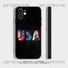America USA Flag Cool Phone Case For iPhone 17 16,15,14,13,12,11,Pro,XS,Max,XR,Plus,Mini Soft Silicone Black Shockproof