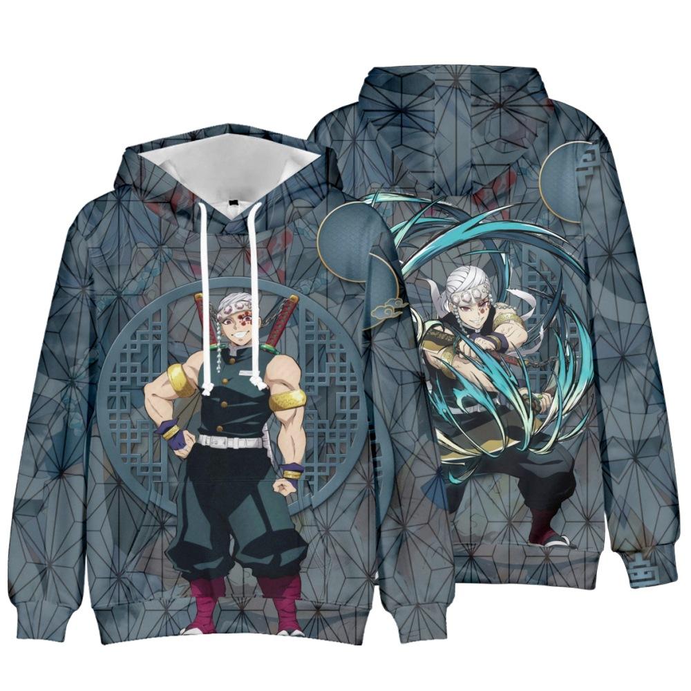 Moletons Demon Slayer 3D para Crianças Moletom Branco Lâmina Fantasma Roupas para Meninos Pulôver Casual Anime Harajuku Streetwear