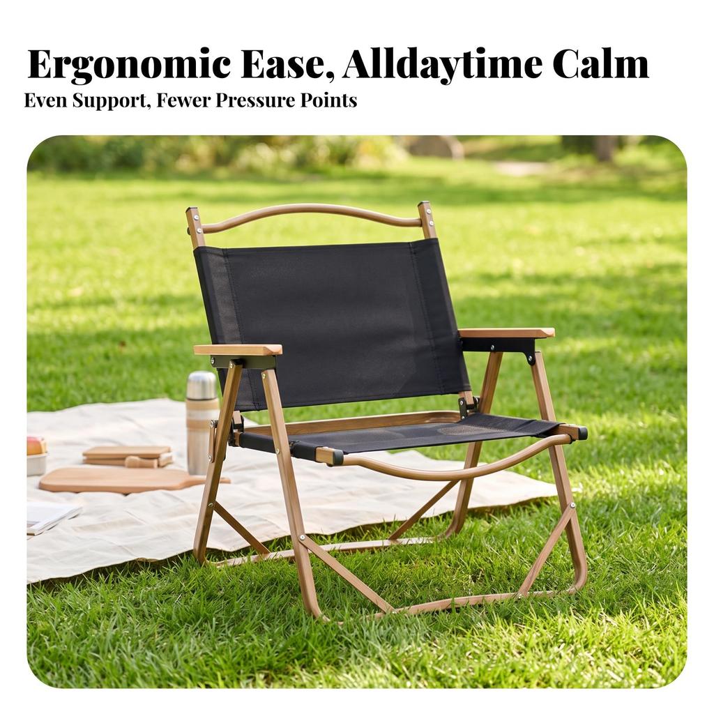 Folding Chair Reclined with Aluminum Frame Rust-Resistant Ergonomic for
