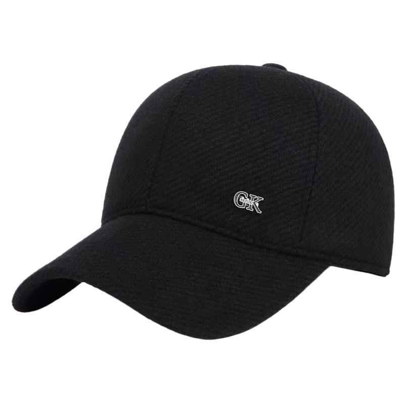 Middle-aged and elderly hats r-label ear protection back sealing baseball cap fleece-linedthickened windproof men's peaked cap