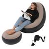 Air Sofa, Air Bed, with Ottoman, Chair, 150 Kg Weight Capacity, Single Seat, Includes Electric Air Pump, Interior Seat Set (Khaki)