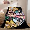 Demon Slayer Deluxe Print Flannel Blanket, Cartoon Theme for Home, Comfortable Throw for Couch and Travel Picnic_LIAN