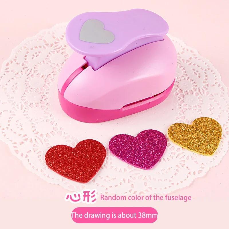 8/16/25/38/50mm Random Color Heart Punch DIY Embossing Punches Scrapbooking Machine Paper Cutting Hole Punch Rounder Cutter