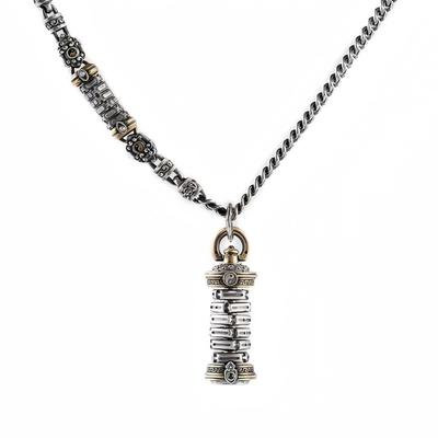 HannaFires S925 Silver Tibetan Dharma Wheel Necklace – Rotating Buddhist Mantra Pendant, Yin-Yang, Tai Chi, I Ching, Eight Trigrams Charm, Stress