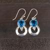 Swiss Blue Topaz 925 Sterling Silver Jewelry, Handmade Gorgeous Silver Earrings, Topaz Gemstone Jewelry For Love