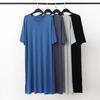Men's Long Modal Nightgown - Short Sleeve V-Neck