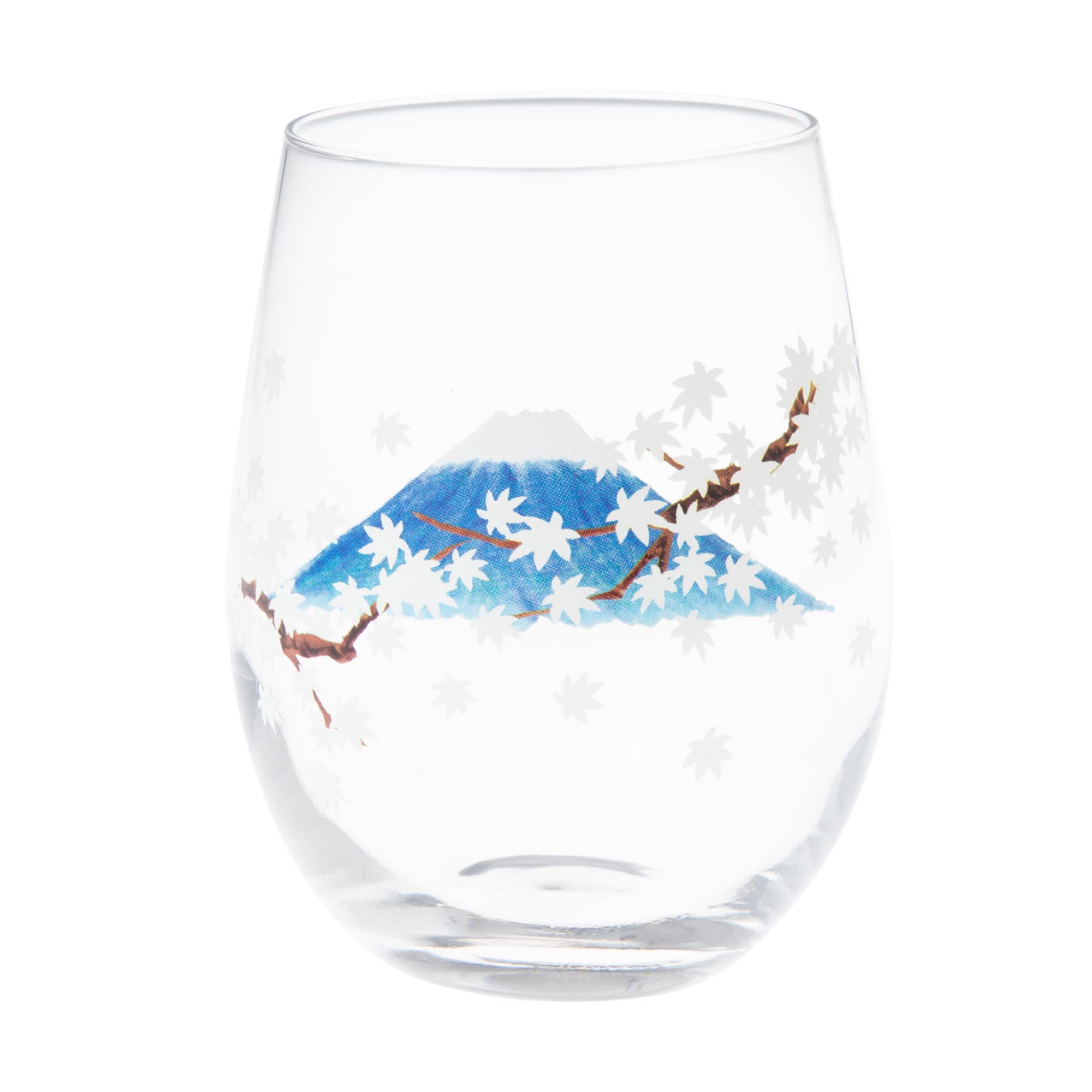 

Glass that changes color with cool and Autumn made in Japan temperature, refreshing, 500ml, Fuji, leaves, boxed,