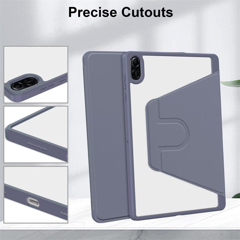 Honor X8A 11" Ultratenké pouzdro s koženým otočným stojánkem odolné proti pádům s plným akrylovým krytím