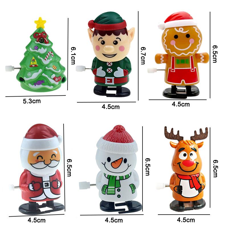 Christmas Mini Wind-up Jumping Toy Festive Wind-Up Figurines Playthings Favors Santa Claus Snowman Home Decor Party Gift