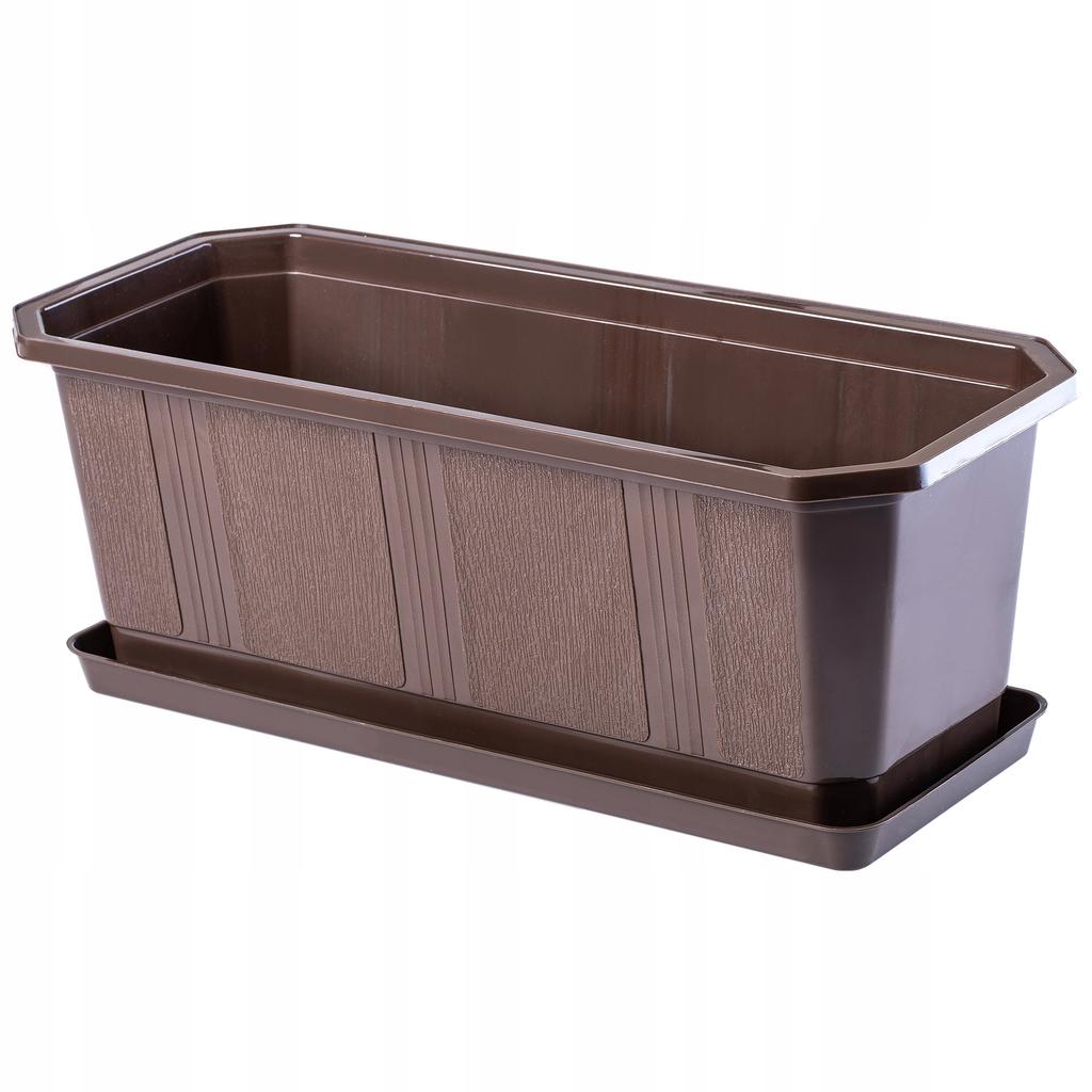 KADAX Flower Pot Planter Balcony + Saucer 60cm Graphite