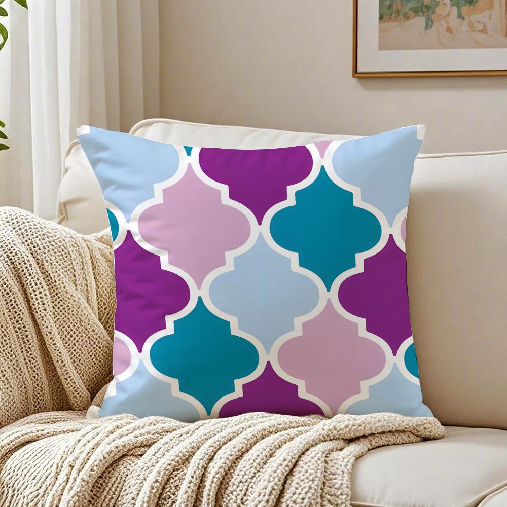 MMoroccan Pattern Cushion Cover Linen Pillowcase Soft for Sofa Bed Home Room Decor