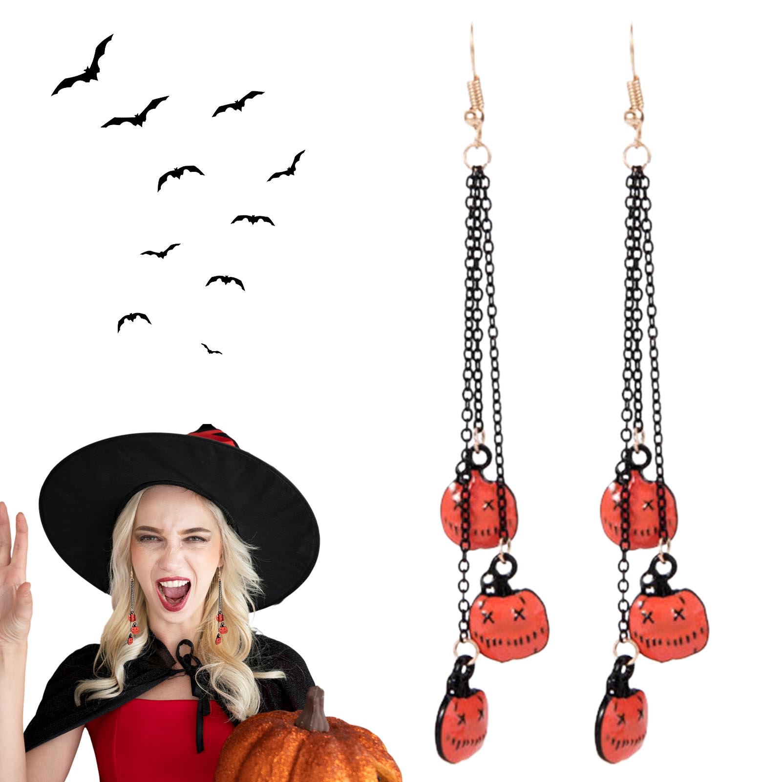 

Серьги-тыквы на Хэллоуин для женщин, универсальные серьги из сплава для дня рождения, сценической вечеринки, шоу-шаров Default