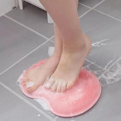 Shower Foot Brush Massage Mat Exfoliating Scrub Shower Back Brush with Suction Cup Foot Wash Brush Nonslip Silicone Bath Mat