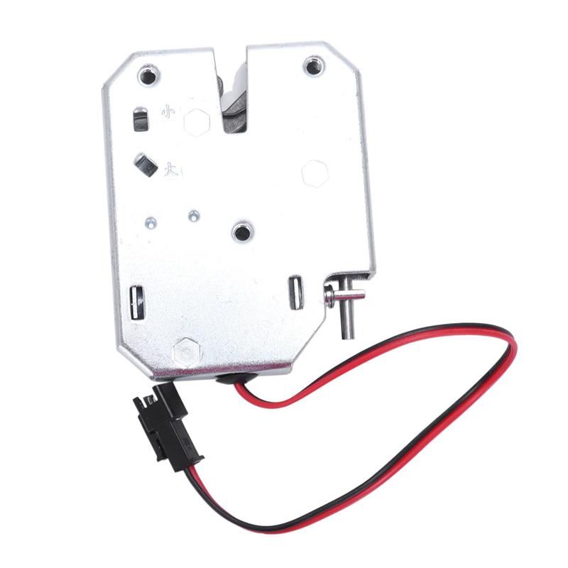 A96I-2X Elektrisches Steuerschloss DC 12V 2A Elektromagnetisches Türschloss Schrank Schublade Schließfächer Kohlenstoffstahl Silber Vorhängeschloss