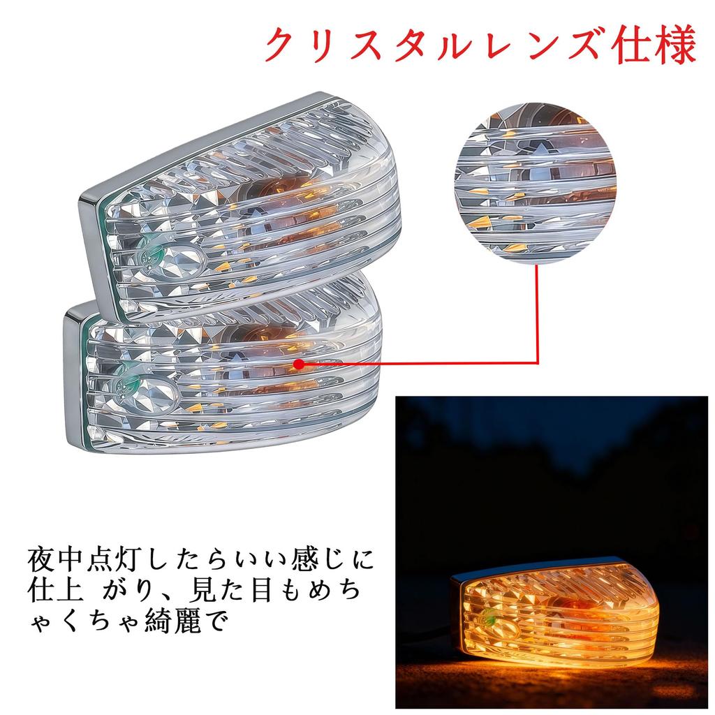 JXCARSIOJP Hino Compatible 17 Profia Ranger Side Marker Crystal Lens Specification S25 Halogen Bulb Included Truck Parts Exterior Parts (Clear)