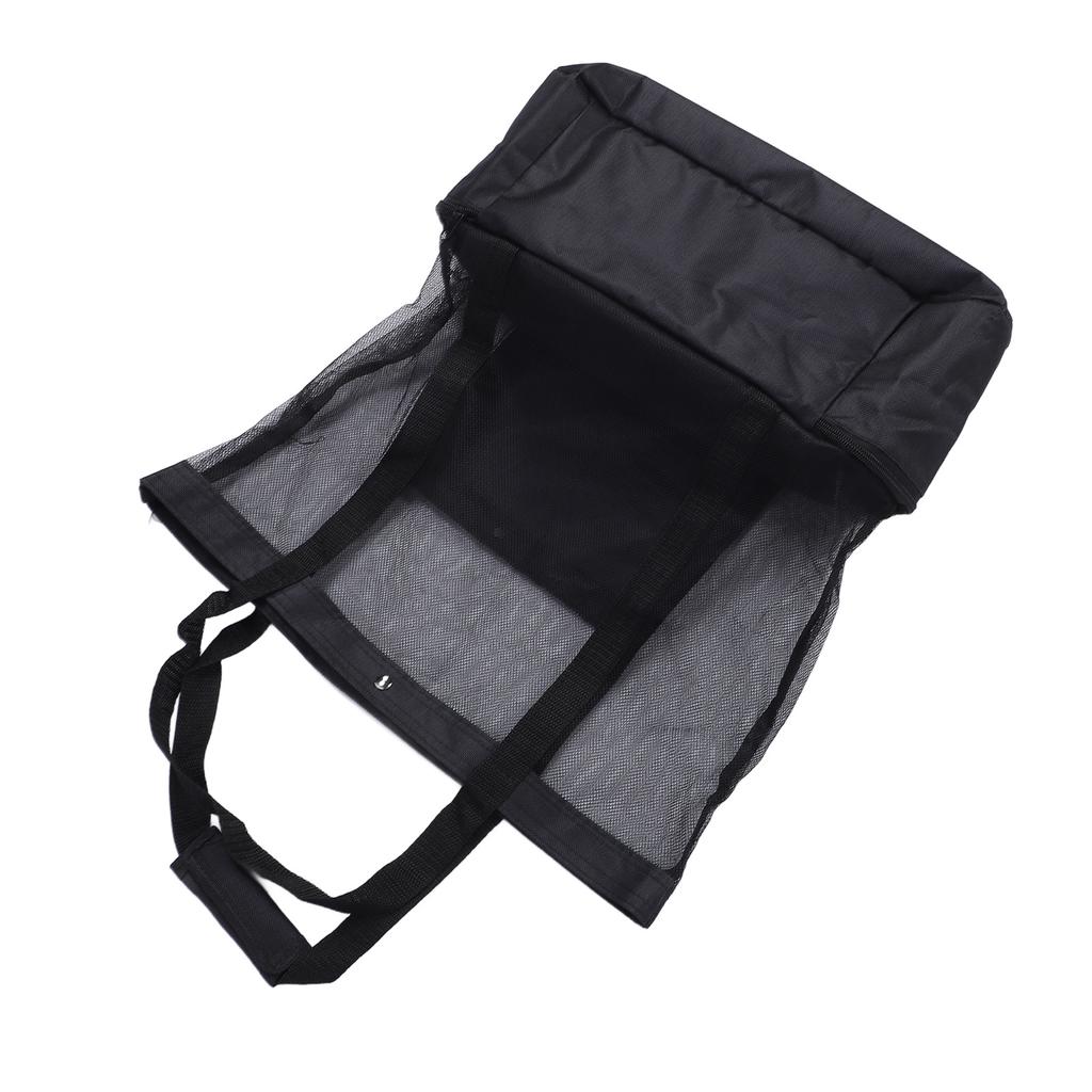 Black Mesh Beach Bag Insulated Zip Closure 2 Handles Reusable Lunch Bag for Picnic Camping