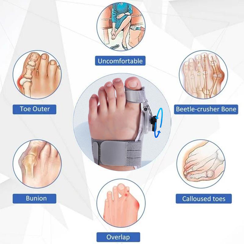 Unisex Bunion Corrector Foot Hallux Valgus Braces Rotatable Toe Separator Straightener Adjustable Pedicure Finger Toe Corrector