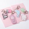 INS Trendy Pixel Cartoon Acrylic Keychain 4 Styles Retro Flip Phone Dolphin Rabbit Pendant for Teen Backpack Decor